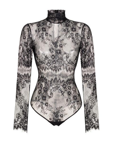 Боди-водолазка кружевное