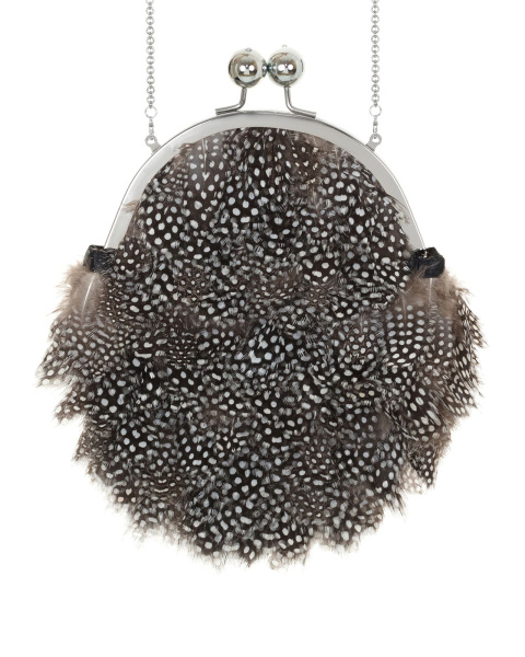 Перьевой клатч с цепочкой