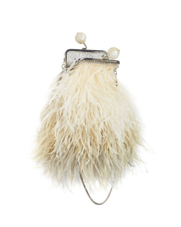 Перьевой клатч с цепочкой