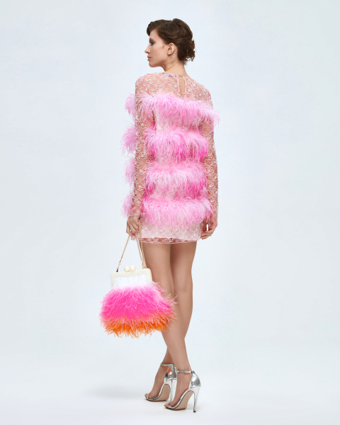 Платье мини прямое с рукавами