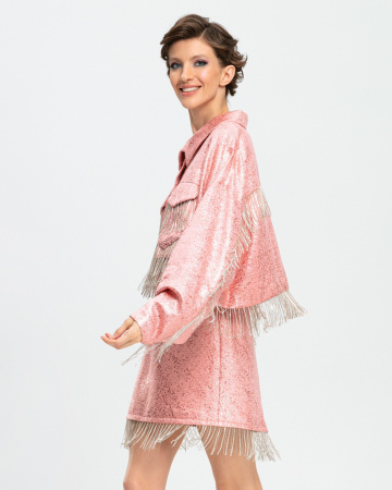 Укороченный бомбер со стразами