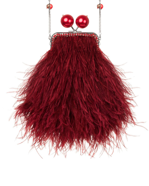 Перьевой клатч с цепочкой