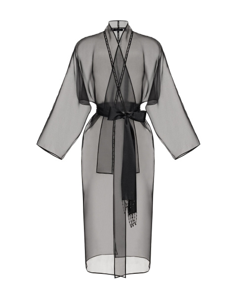 Расшитое кимоно из органзы с поясом