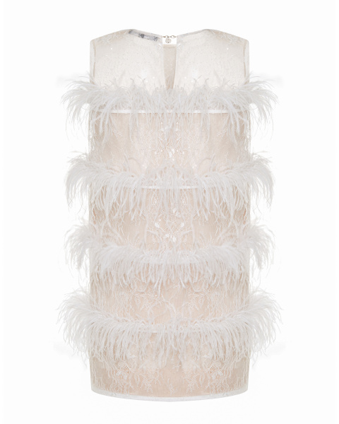 Платье мини прямое без рукавов