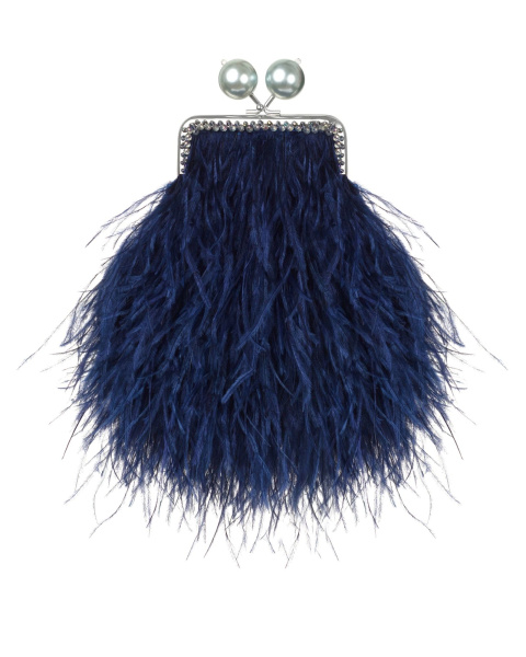 Перьевой клатч с цепочкой