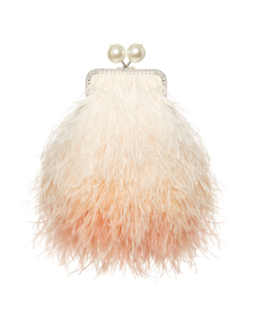 Перьевой клатч с цепочкой