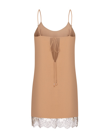 Платье-комбинация мини с кружевом