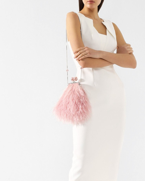 Перьевой клатч с цепочкой