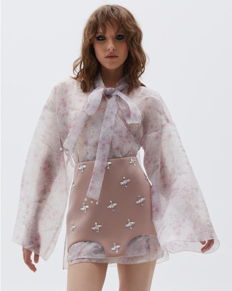 Свободная блуза-кимоно с лентами Свободная блуза-кимоно с лентами