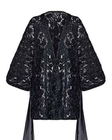 Кимоно  кружевное с поясом-бантом