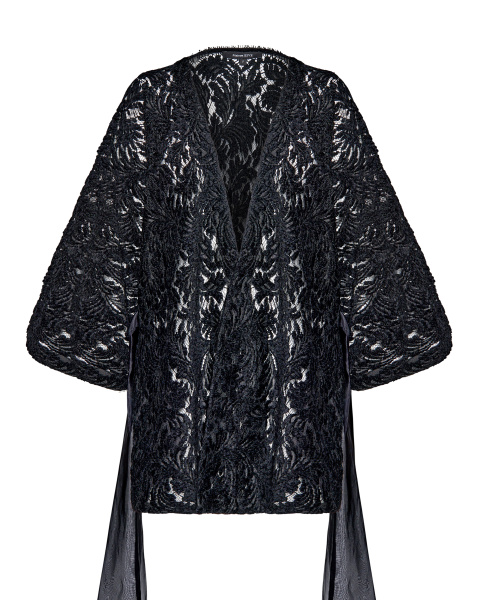 Кимоно  кружевное с поясом-бантом