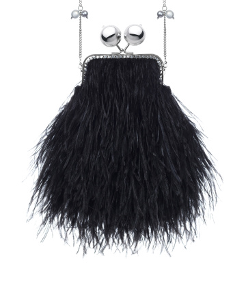 Перьевой клатч с цепочкой