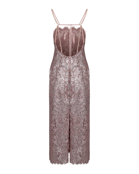 Сарафан кружевной миди с расшитыми бретелями