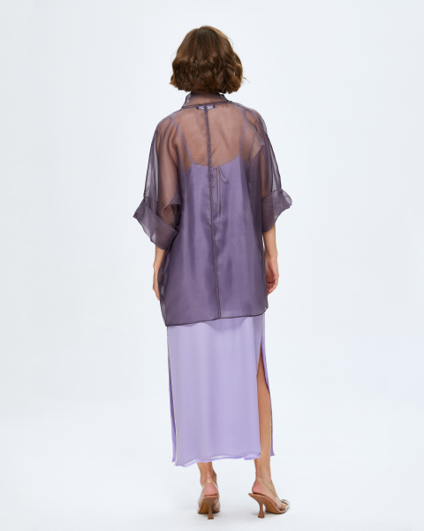 Расшитое кимоно из органзы с поясом