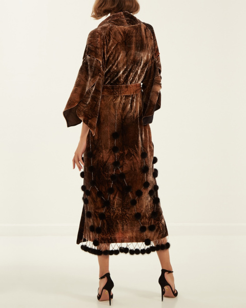 Накидка с норкой и поясом