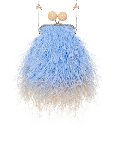 Перьевой клатч с цепочкой