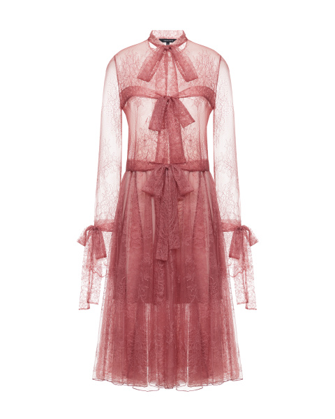 Платье кружевное с лентами