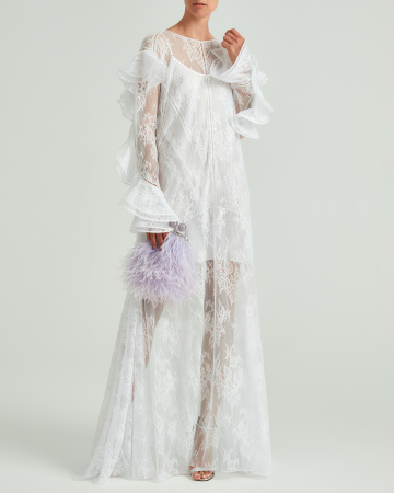 Платье кружевное с комбинацией