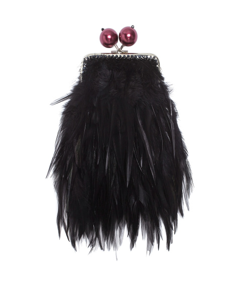 Перьевой клатч с цепочкой