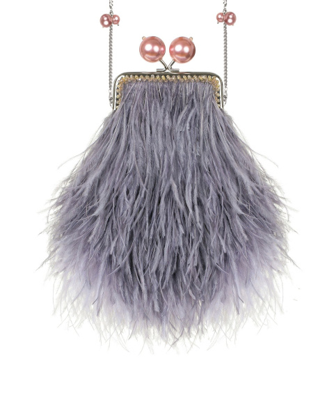 Перьевой клатч с цепочкой