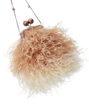 Перьевой клатч с цепочкой