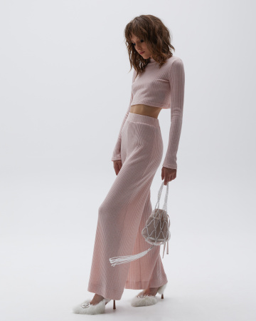 Брюки из рельефного трикотажа