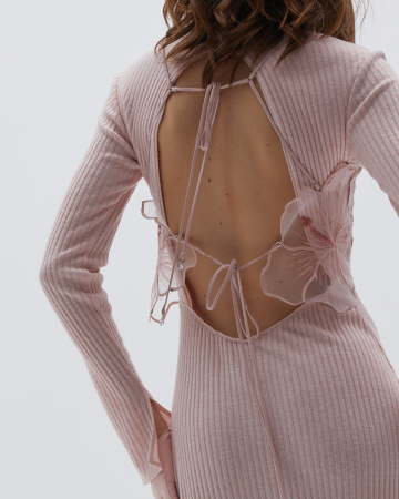 Топ укороченный из органзы с цветами