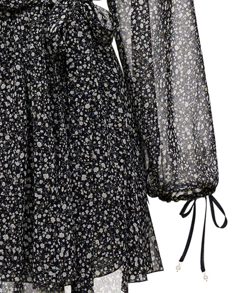 Платье мини на запах с комбинацией