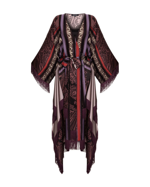 Шелковая накидка с поясом