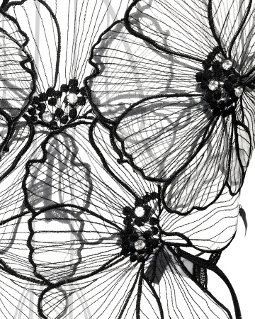 Топ укороченный из органзы с цветами