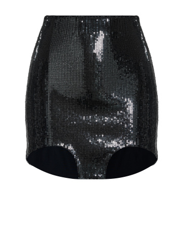 Юбка мини из трикотажа с пайетками