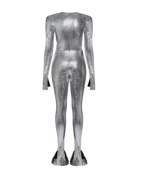 Комбинезон текстурный с декольте