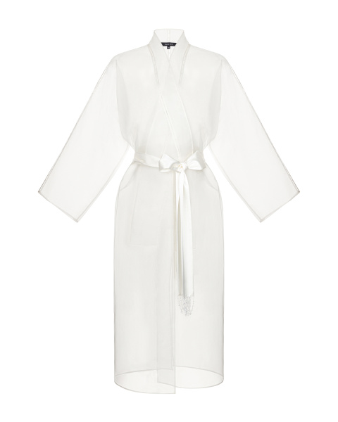 Расшитое кимоно из органзы с поясом