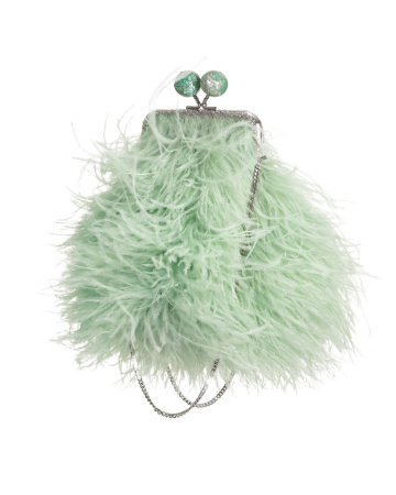 Перьевой клатч с цепочкой