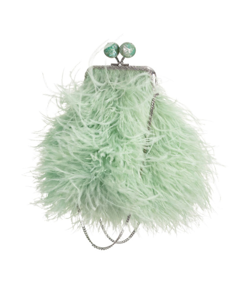 Перьевой клатч с цепочкой