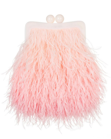 Перьевой клатч на пластике