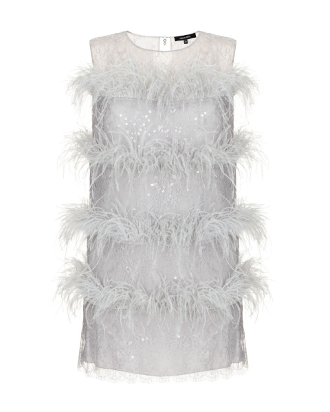 Платье мини прямое без рукавов