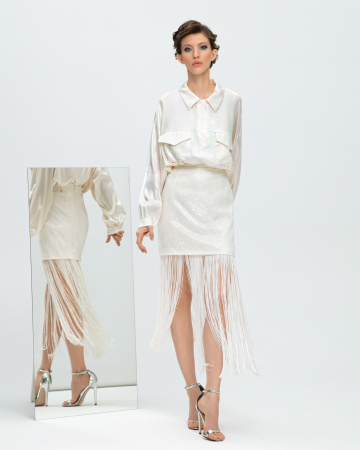 Юбка-мини с бахромой