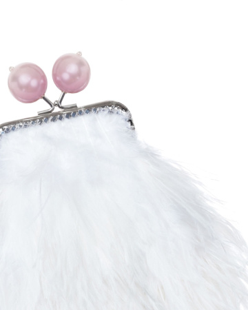 Перьевой клатч с цепочкой