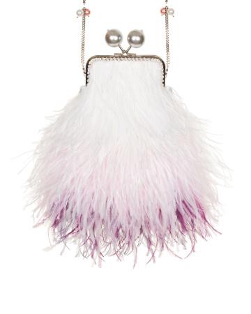Перьевой клатч с цепочкой