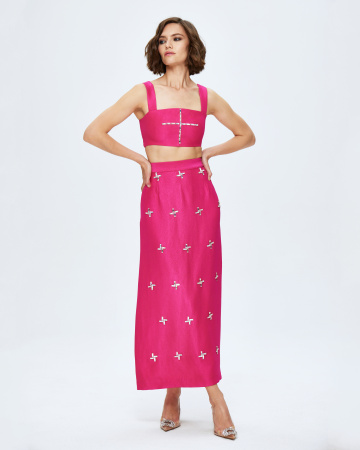 Юбка макси со стразами