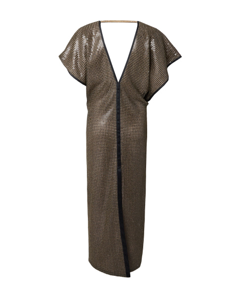 Платье-кимоно пайетки макси