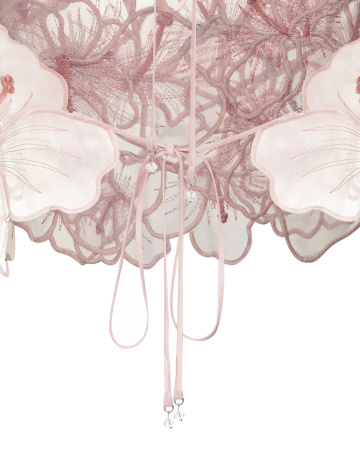 Топ укороченный из органзы с цветами