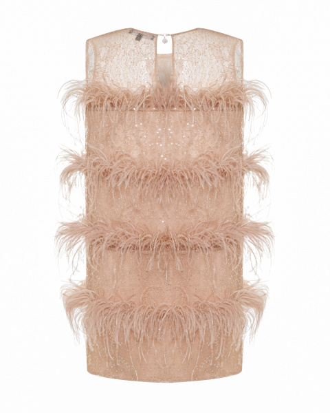 Платье мини прямое без рукавов