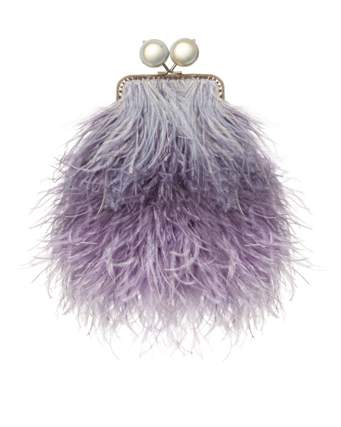 Перьевой клатч с цепочкой