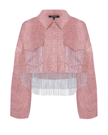 Укороченный бомбер со стразами