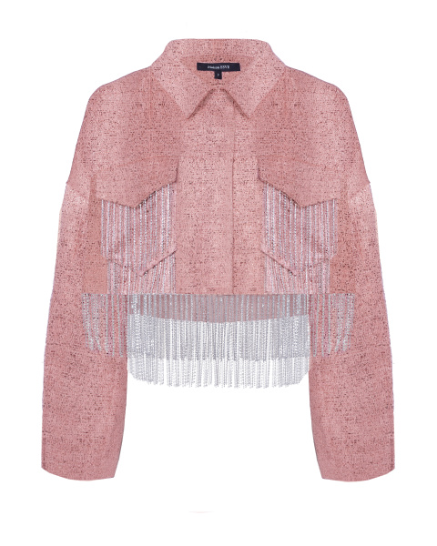 Укороченный бомбер со стразами