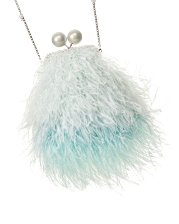 Перьевой клатч с цепочкой