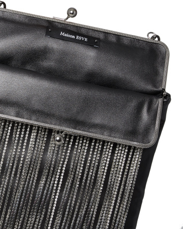 Клатч  со стразовой цепью и со съемной цепочкой