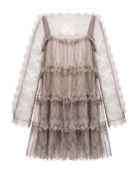 Мини платье из кружева шантильи